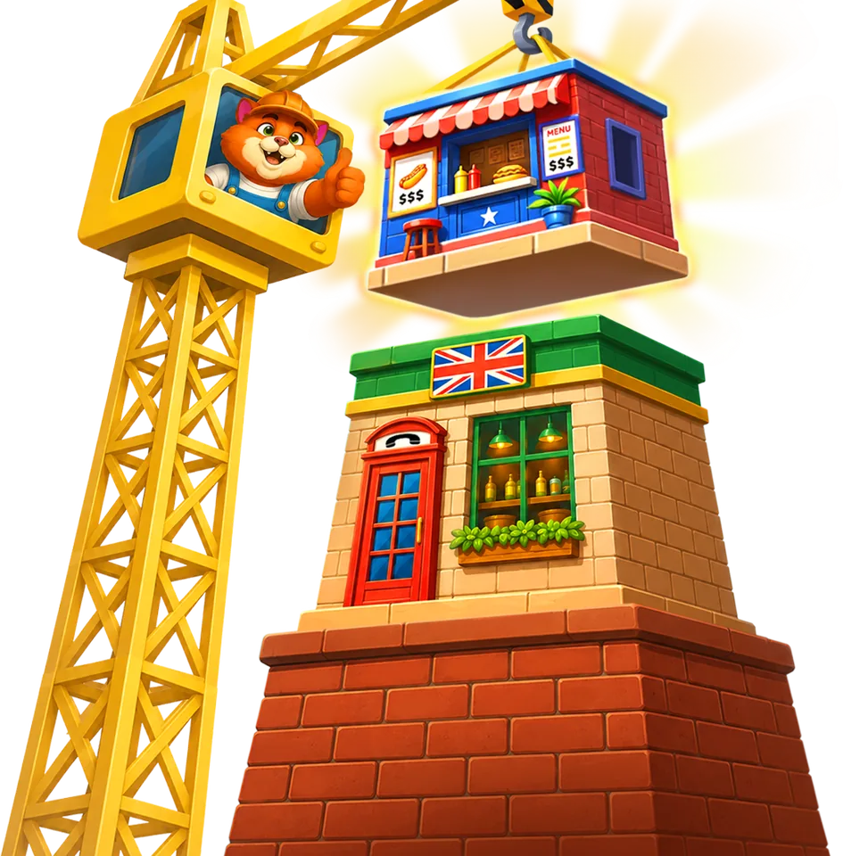 La grúa coloca el siguiente bloque – MegaBlock Empire